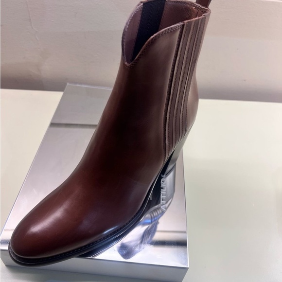 Sartore MADE IN ITALY LEATHER Brown Ankle Boots with Chelsea Style - Picture 3 of 12
